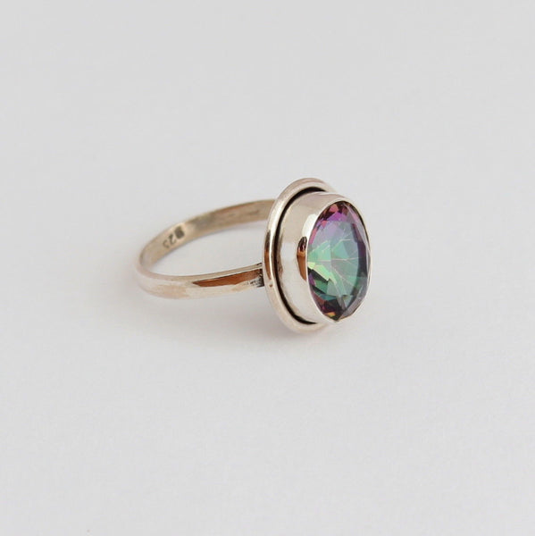 Mystic Topaz Ring in 925 Silber Edelstein Schmuck Facettiert