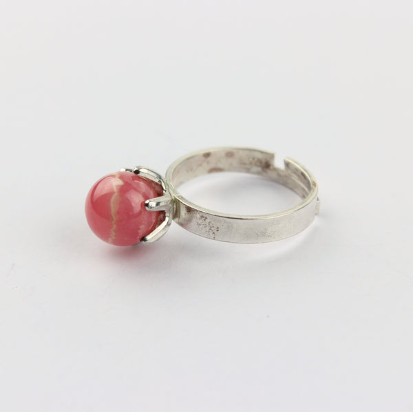 Rhodochrosite Ring gefaßt in 925 Silber