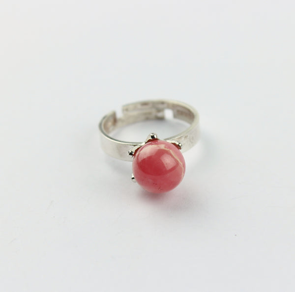 Rhodochrosite Ring gefaßt in 925 Silber