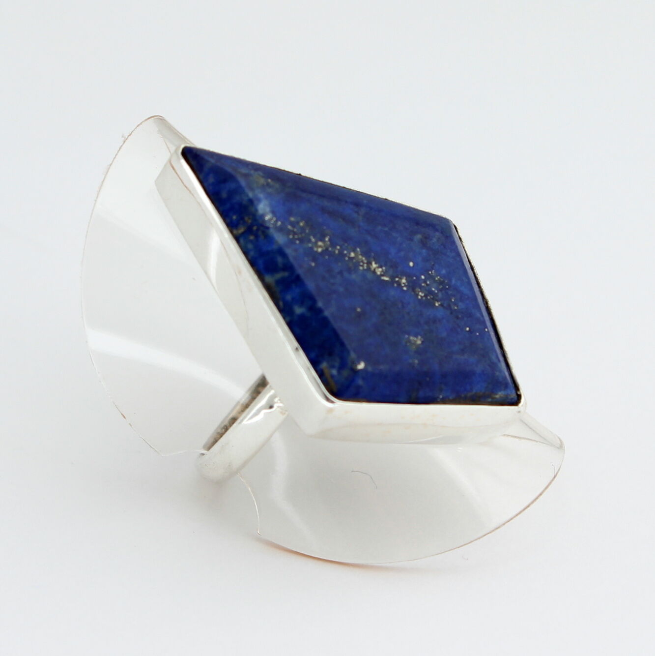 Natur Blaue Lapis lazuli Ring in 925 Silber Edelstein Schmuck
