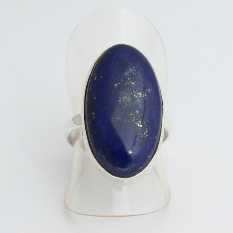 Marinenblau Lapis Lazuli Ring in 925 Silber Edelstein Schmuck