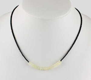 Schwarze Spinell mit Welo Opal Halskette in 925 Silber Verschluss Facettiert
