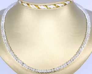 Bergkristall Halskette in 925 Silber Verschluss Facettiert