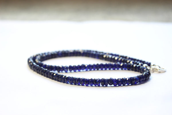 Saphir Kette edelsteinkette Facettierte Rondell blau saphire halskette Schmuck