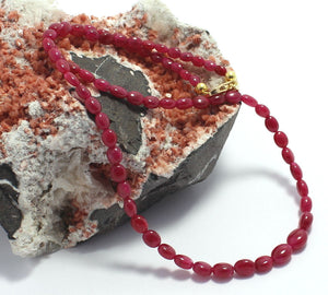 Wunderschöne Rubin Kette edelsteinkette,halskette,rubine,oval,Collier,925 Silber