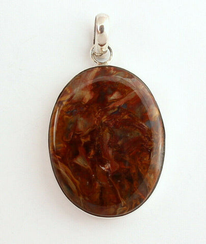 Pietersit Anhänger in 925 Silber Natur Edelsteinanhänger Schmuck Namibia Schöne