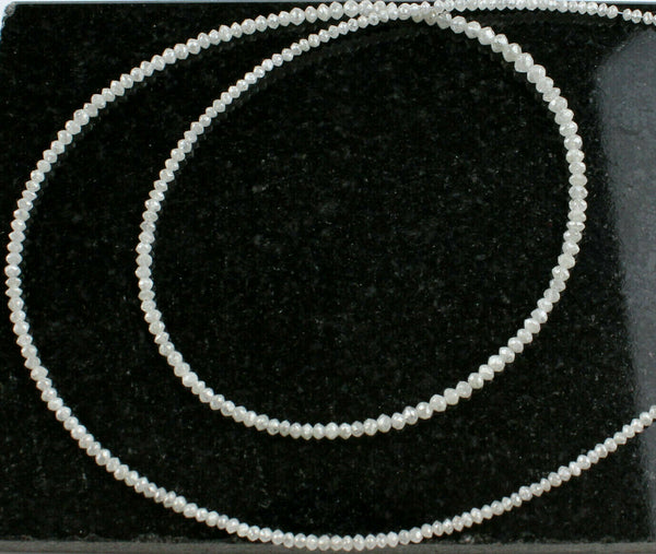 Diamant Kette Weiß Facettierte mit 585 Gold Karabiner ca.47,5 cm